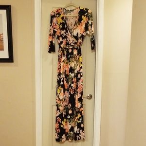 Floral PinkBlush Maxi Dress (Maternity)